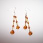 Amber effect twin drop earrings