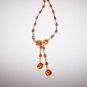 Amber effect twin drop necklace