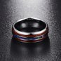 8mm Hawaiian Koa Wood and Abalone Shell Tungsten Carbide Ring