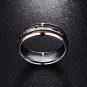 8mm Hawaiian Koa Wood and Abalone Shell Tungsten Carbide Ring