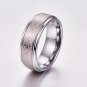 8mm Plating Laser Personalized Knot Brushed Tungsten Carbide Ring