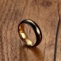 6mm Black with Gold Unisex Tungsten Carbide Ring