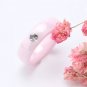 Bling CZ Stone Pink Ceramic Women's Ring