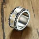 Embossed Sanskrit Mantra Character Vintage Style Tibetan Spinner Ring