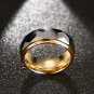8mm Wide Faceted Cut Geometric Tungsten Carbide Wedding Rings