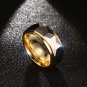 8mm Wide Faceted Cut Geometric Tungsten Carbide Wedding Rings