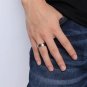 8mm Wide Faceted Cut Geometric Tungsten Carbide Wedding Rings