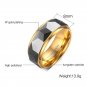 8mm Wide Faceted Cut Geometric Tungsten Carbide Wedding Rings