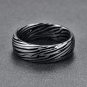 Dome Damascus Striped Design Tungsten Ring