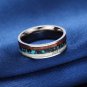 8mm Mens Wedding Ring Natural Genuine Deer Antler Wood Inlay Titanium Ring