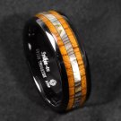 8mm Hawaiian Koa Wood Inlay Tungsten Carbide Ring