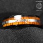 8mm Hawaiian Koa Wood Inlay Tungsten Carbide Ring