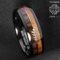 8mm Black Dome Wood Arrow Tungsten Carbide Ring