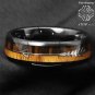 8mm Black Dome Wood Arrow Tungsten Carbide Ring