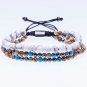 3pcs Mix Natural Stone White Onyx Bead Bracelets