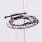 3pcs Mix Natural Stone White Onyx Bead Bracelets