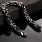 Cool 8mm Silver Plated Twisted 316L Stainless Steel Men's Bracelet