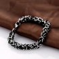 Cool 8mm Silver Plated Twisted 316L Stainless Steel Men's Bracelet