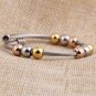 Spring Wire Line Colorful Beads Stainless Steel Stretch Bracelet