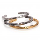 Letter Engraved Stainless Steel Vikings Cuff Bracelet