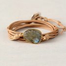 Rope Wrap Natural Stones Labradorite Boho Long Handmade Bracelet