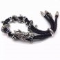 Classic Leather Rope Mens Dragon Bracelet