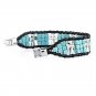 Cube Square Turquoise Beads Leather Cross Bracelet