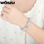 European Style Romantic Silver Heart Charm Murano Beads Bracelet