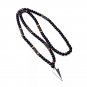 Long Necklac 8mm Tiger Stone Bead Black Men's Hematite Triangle Pendant Necklace