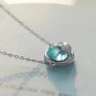 Mermaid Foam Bubble Design Crystal 925 Sterling Silver Necklace