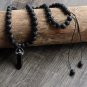 Hand Knitted Volcanic Lava Stone Beads Diffuser Necklace