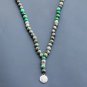 Green Grass Stone With Meditation Life Of Tree Pendant Necklace