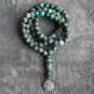 Green Grass Stone With Meditation Life Of Tree Pendant Necklace