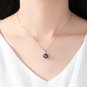 Luxury Black Pearl 925 Sterling Silver Flower Pendant Necklace
