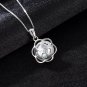 Luxury Black Pearl 925 Sterling Silver Flower Pendant Necklace