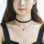 Genuine S925 Silver Blue Rose Flower Crystal Pendant Necklace