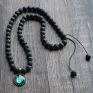 Vintage Nature Volcanic Lava Stone Beads Twelve Constellations Pendant Necklace