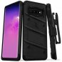 For Galaxy S10 Plus Case Military Grade Drop with Kickstand Holster Black/Black