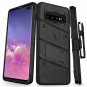 For Galaxy S10 Plus Case Military Grade Drop with Kickstand Holster Black/Black
