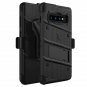 For Galaxy S10 Plus Case Military Grade Drop with Kickstand Holster Black/Black