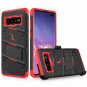 For Galaxy S10 Plus Case Military Grade Drop with Kickstand Holster Black/Red