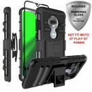 For Moto G7 Rugged Clear Case Poetic FullBody Hybrid Shockproof Holster Black