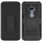 For Moto G7 Rugged Clear Case Poetic FullBody Hybrid Shockproof Holster Black