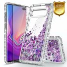 For Samsung Galaxy S10e Case Glitter Liquid Sparkle Waterfall Shockproof Purple