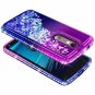 For Motorola Droid Turbo 2 Case Glitter Liquid Quicksand Waterfall Purple/Blue