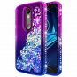 For Motorola Droid Turbo 2 Case Glitter Liquid Quicksand Waterfall Purple/Blue