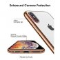 For iPhone X/Xs Case Clear Stylish Flexible Metal Luster Edge 5.8 Inch-Gold
