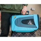 Pet Luxury Sided Carrier Airline Approved Travel Portable Kennel Blue