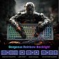 Keyboard Gaming Wired Quiet Spill-Resistant Wrist Rest Ultra-Slim Rainbow LED