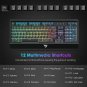 Keyboard Gaming Wired Quiet Spill-Resistant Wrist Rest Ultra-Slim Rainbow LED